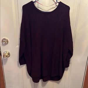 a.n.a Women's Deep Maroon Crew Neck Sweater